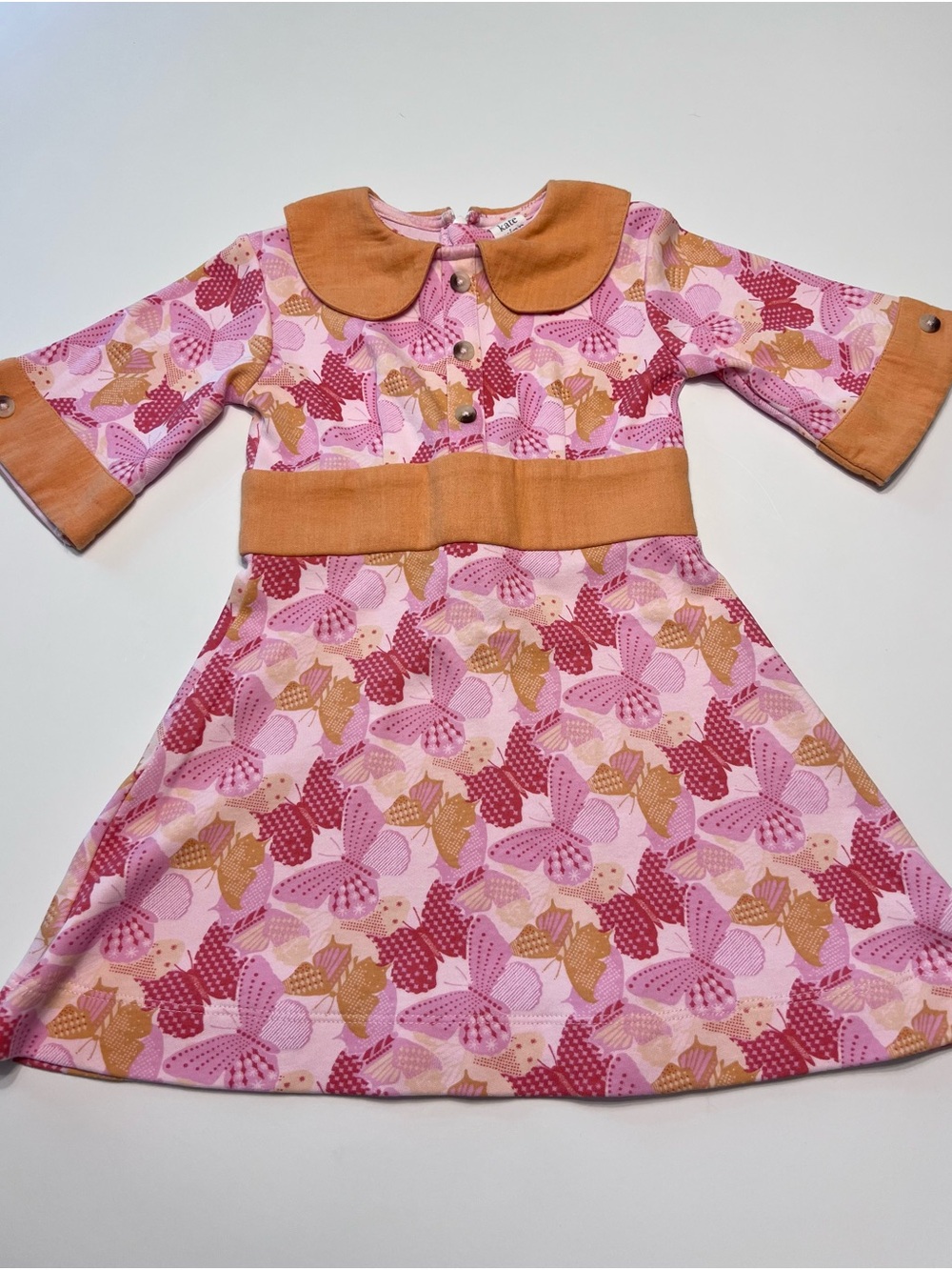 kate quinn Pink & Orange Butterfly Dress